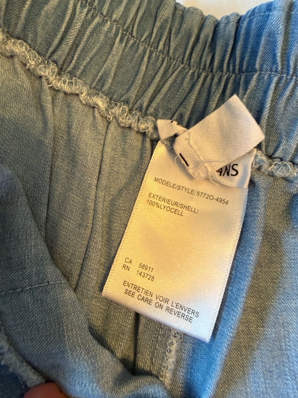 Tribal Light Wash Wide Leg Tencel Pants - Blue - Picture 3 of 8